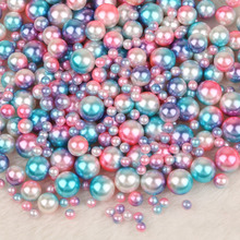 10mm 50 unids/lote arco iris de colores mezclados sin agujeros ABS perlas de imitación perlas redondas sueltas para hacer joyería DIY Scapbooking suministros 2024 - compra barato