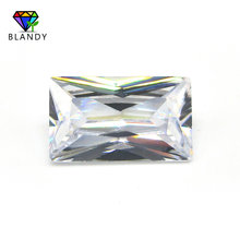 White Cubic Zirconia 2x3mm~13x18mm 5A Rectangle Shape Machine Cut Loose CZ Stone Synthetic Gems For Jewelry 2024 - buy cheap