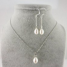 Unique Pearls jewellery Store 8-10mm Rice Freshwater Pearl Necklace Earrings Jewellery Set Woman Wedding Birthday Gift 2024 - buy cheap