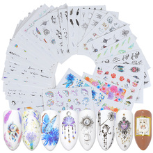 New Nail Art Water Transfer Sticker Decals Watermark Nail Stickers Mixed Flower Cartoon Manicure Wraps Decor 200 Sheets/lot 2024 - buy cheap