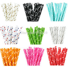 25pcs/lot Star Colorful Paper Straws For Birthday Wedding Baby Shower Decorative Creative Drinking Straws Supplies 2024 - buy cheap