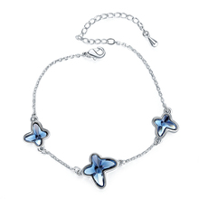 Baffin-pulsera de eslabones con forma de mariposa para mujer, brazalete con cristales azules de Swarovski, joyería de Color plateado 2024 - compra barato