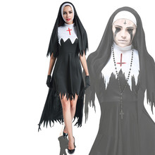 Halloween Ghost Nun Scary Cosplay Costume Women Black Vampire Fantasy Dress Terror Sister Party Disguise Sets Female Fancy Adult 2024 - buy cheap