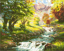 40*50 cm hand painted DIY oil painting on canvas wall art pictures for living room Coloring by numbers Mountain stream OP108 2024 - buy cheap