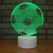 Lâmpada led remota em forma de futebol, lâmpada 3d de led sensível ao toque com luz noturna 3d para fãs do futebol, melhor presente e lâmpada de iluminação que muda de cor 2024 - compre barato