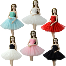 Nk vestido de boneca com estilo misto, saia de balé, mini saia, acessórios de moda para boneca barbie, brinquedos de bebê, presente de menina jj 2024 - compre barato