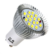 1x gu10 7 w lâmpada led 640lm 16 5630 smd poupança de energia spotlight bulbo casa lâmpada lustre branco puro luminária AC85-265V 2024 - compre barato