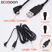 Xcgaoon-mini cabo usb curvo de carregamento para carro, 10 peças, câmera dvr, gravador de vídeo, gps, pad, etc, cabo alongar 3.5m (ft) 2024 - compre barato