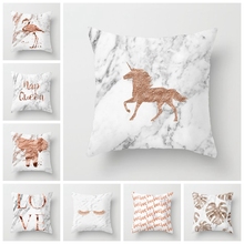 ZENGIA  Unicorn Lash Letters Pattern Rose Throw Pillow Cushion Cover For Car/Home Decor Decoration/Sofa Decorative Pillowcase 2024 - buy cheap