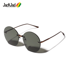 JackJad Vintage Oversized Rimless Round Style Rivets Sunglasses Women Classic Retro Brand Design Sun Glasses Oculos De Sol A1176 2024 - buy cheap
