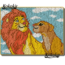 3D Embroidery needlework sets cross stitch cartoon lion carpet mat cushion Crocheting latch hook kits rug vloerklee diy tapijt 2024 - buy cheap