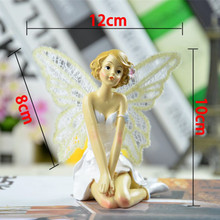 Beautiful Girl Fairy Resin Angel Ornaments Artificial Home Decor Miniature Flower Fairy Figurines Wedding decoration Gifts 1pcs 2024 - buy cheap