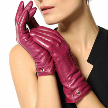 Fashion Women Touchscreen Gloves Wrist Solid Genuine Leather Winter Plus Velvet Driving Touch Glove Promotion EL040NR1 2024 - buy cheap