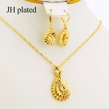 JHplated-conjunto de joyas de compromiso para mujer, joyería etíope con colgante/pendiente, moda nigeriana de África, regalo de boda 2024 - compra barato
