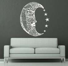 Casa moda estilo decoração mural da parede lua padrão sol lua dupla crescente vinil arte design adesivo de parede com estrelas Y-899 2024 - compre barato