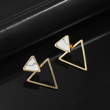 2019 moda coreana diseño simple geométrico triángulo Natual Stud pendientes boda fiesta joyería al por mayor 2024 - compra barato