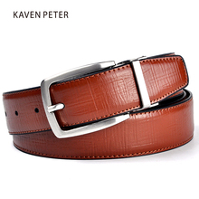 Cinturón de cuero genuino para hombre, faja de marca de diseñador de lujo, de cuero genuino, marrón, nuevo 2024 - compra barato