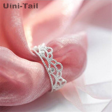 Uini-Tail hot new 925 sterling silver crown open ring Korean fashion trend sweet personality fresh creative jewelry ED243 2024 - buy cheap