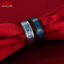 Auxauxme-anillo Vintage de acero inoxidable con incrustaciones de dragón, anillo giratorio de diseño negro para mujeres y hombres, regalo de San Valentín 6-14 2024 - compra barato
