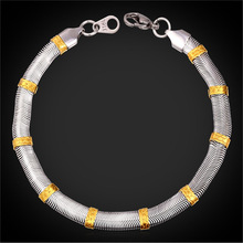 Stainless Steel Bracelet For Men Jewelry Gift 21CM 316L Stamp Two-Tone Gold Snake Chain Bracelet Cool GH1632 2024 - buy cheap