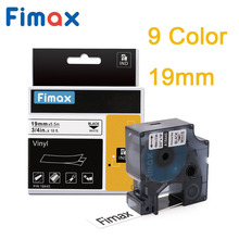 Fimax-etiqueta de vinilo Compatible con DYMO Rhino, 18445, 18433, 18439, 19mm, negro sobre blanco, 18442, 18436, 1805422, Dymo, 1 unidad 2024 - compra barato