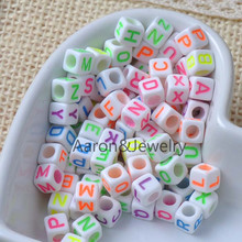 6x6mm 200PCs Mixed Color Acrylic Alphabet/Letter square Beads  Spacer Beads For Jewelry Making YKL0396X 2024 - buy cheap