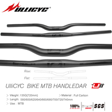 Ullicyc MTB Carbon friber  Bicycle Handlebar Flat or Rise Handlebar Mountain bike parts 31.8*580/600/620/640/660/680/700/720/740 2024 - buy cheap