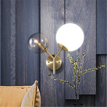 Luminária de parede estilo nórdico, feijão mágico, 2 lâmpadas de vidro simples para parede para sala de estar, quarto, restaurante 2024 - compre barato