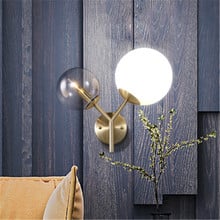 Nordic Ins Style Magic Beans Wall Lamp Creative 2 Glass Aisle Wall Lamp Simple Living Room Bedroom Restaurant Bedside Lamps 2024 - buy cheap