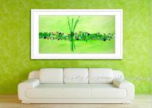 Free Shipping Pure hand-painted Oil Painting on Canvas Green Abstract Painting Modern Home Decoration Art Wall Picture 40X80CM 2024 - buy cheap
