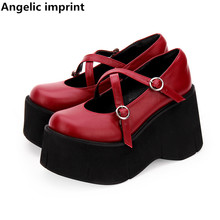 Angelic imprint woman mori girl lolita cosplay punk shoes lady high heels wedges Pumps women princess dress party platform shoes 2024 - buy cheap