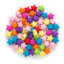 50 peças aleatórias várias cores acrílico estrela achados joia fazendo miçangas espaçador mulheres crianças pulseira colar 12x6mm 2024 - compre barato