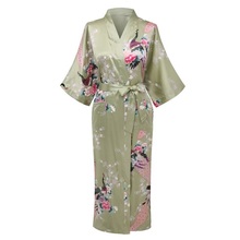 New Arrival Light Green Women Rayon Kimono Yukata Gown Bridesmaid Wedding Robe Nightgown Sleepwear Flower S M L XL XXL XXXL ZS08 2024 - buy cheap