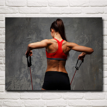 Bodybuilding Fitness Model Women Sport Decoration Art Silk Quote Posters and Prints Motivational Gym Painting Wall Room Pictures 2024 - buy cheap
