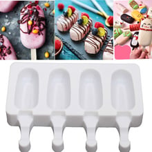 Homemade Food Grade Silicone Ice Cream Molds 2 Size Ice lolly Moulds Freezer Ice cream bar Molds Maker With Popsicle Sticks 2024 - buy cheap