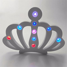 15cm Artificial wood wooden letter LED Luminous crown of birthday party bridal gift use for home wedding decoration white letter 2024 - buy cheap