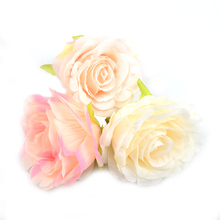 Cabezas de rosas artificiales grandes para decoración del hogar, ramo de flores de seda grande, caja de regalo, álbum de recortes, boda, 9cm, 100 Uds. 2024 - compra barato