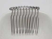 10 prata-placa tom metal 10-dentes cabelo lado pentes clipes 40x37mm para acessórios de cabelo 2024 - compre barato