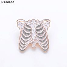 Skeleton Shape Lapel Pin White Enamel Pin Gift for Doctor/Nurse Medical Pins Christmas Jewelry Brooches Metal Women Accessories 2024 - buy cheap