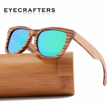 Gafas de sol polarizadas de madera para hombre y mujer, anteojos de sol Retro de cebra Natural, de bambú, de marca de diseñador, de madera 2024 - compra barato