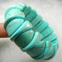 Hot Natural 10-24mm 8-27mm Green Turkey Turquoises Bracelet 7.5'' lace jewelry free shipping ZH0168 2024 - buy cheap