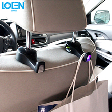 2PC Car Seat back Hook Hanger White Blue LED Lights Purse Bag Holder Organizer Car Styling Interior Accessories Fastener clip 2024 - buy cheap