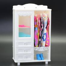 Белый шкаф принцессы кукольный домик платье аксессуары для одежды мебель для спальни для куклы Детский подарок 2024 - купить недорого