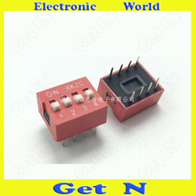 20pçs 4 posições 8 pinos dip interruptor de pé 2.54mm codeing interruptores vermelho alta qualidade 2024 - compre barato