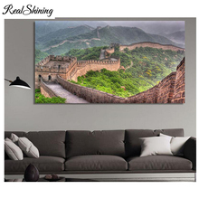 5D DIY Full diamond painting Natural scenery,The Great Wall of China Cross Stitch Diamond Embroidery mosaic fantasy art FS6590 2024 - buy cheap