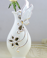 Exquisite Chinese Classical White Porcelain Decorative Butterfly Vase 2024 - buy cheap