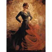 Pinturas de retrato de mujer, imágenes modernas para sala de estar, bailarina de Flamenco, lienzo pintado a mano 2024 - compra barato