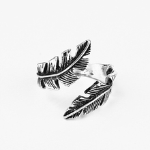 1pc estilo gótico irregular folha aberto anel para mulher masculino punk antigo cor ajustável pena dedo anel jóias R50-2 2024 - compre barato
