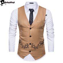 2018 New Men Formal Tweed Check Double Breasted Waistcoat Retro Slim Fit Suit Jacket Men Sleeveless Business Vests No Shirts Ves 2024 - buy cheap