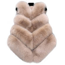 NEW Fur Patch Vest For Woman Solid Color  Winter Female Vest Of Faux Fur Warm Coat Vest Fake Fur Quality 2024 - buy cheap